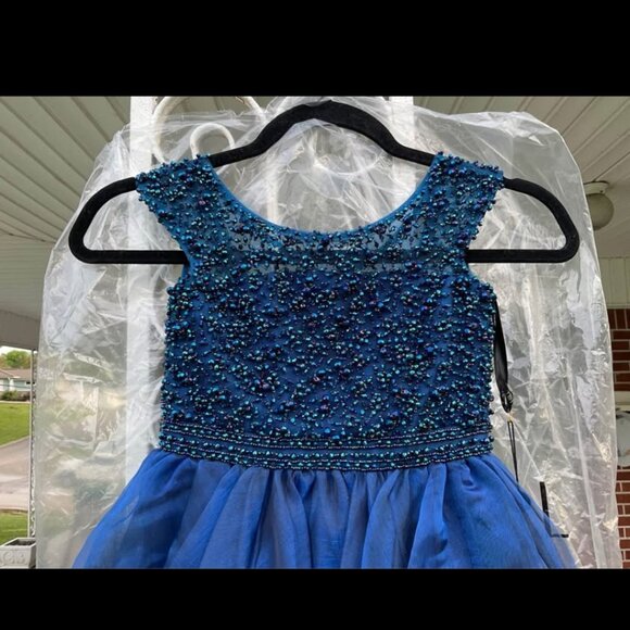 Sherri Hill navy pageant dress little girl size 5, new with tags - Picture 6 of 8